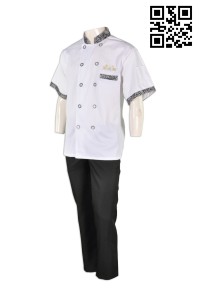 KI076 餐飲套裝制服 來版訂製 團體繡花廚師制服套裝 中袖 厨司 廚師制服款式設計 廚師制服專門店